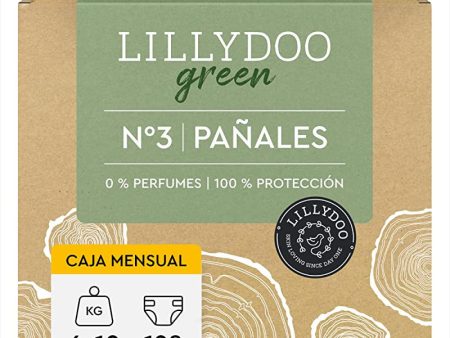 Pañales LILLYDOO green con un impacto ambiental reducido, talla 3 (6-10 kg), 198 pañales, PACK AHORRO (FSC Mix) Embalaje Deteriorado Discount