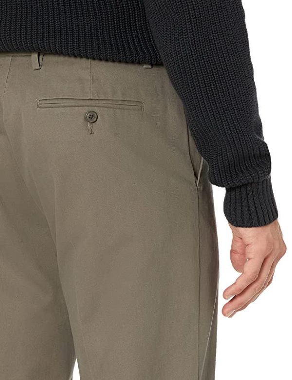 Goodthreads Pantalón Chino de Vestir Elástico, Cómodo, sin Arrugas y con Ajuste Atlético Hombre, Gris Topo, 35W   28L Online Sale